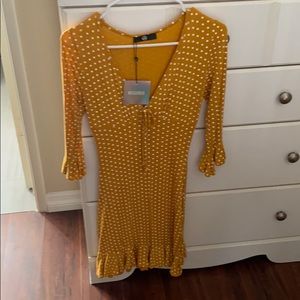 Yellow polka dot dress